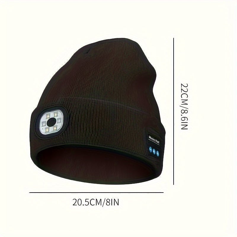 Bluetooth-Mütze mit LED-Licht & abnehmbaren Lautsprechern