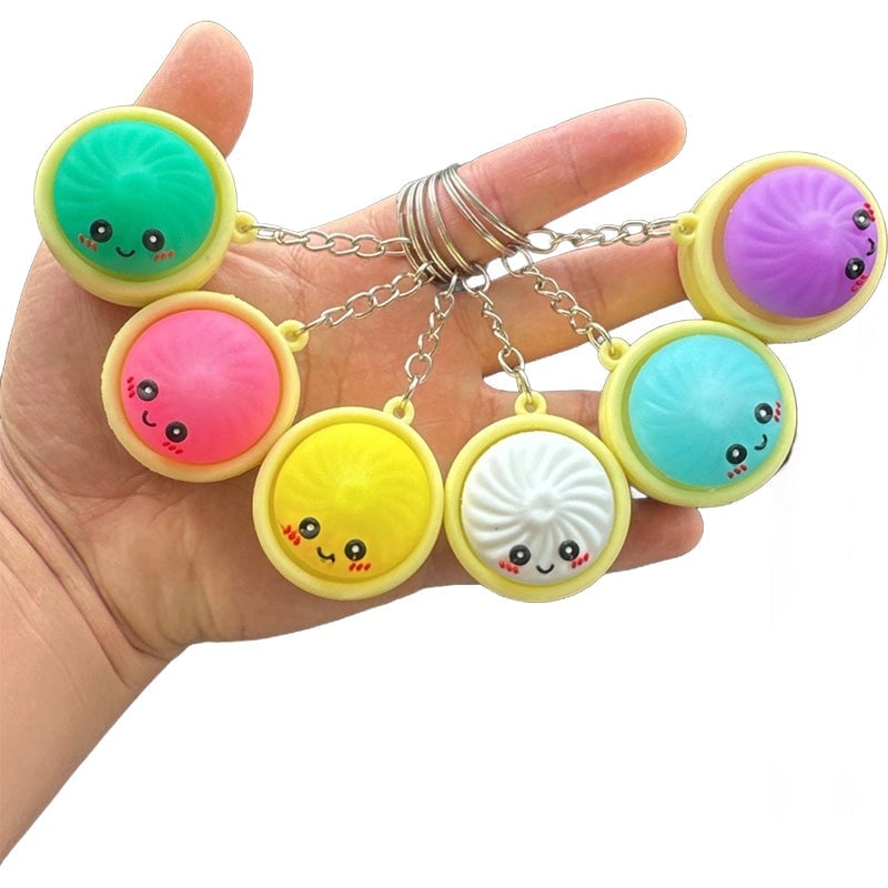 Light-Up Squeezable Steamed Bun Keychain