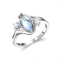 Ovaler Mondstein-Geometrie-Ring