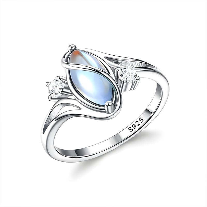 Ovaler Mondstein-Geometrie-Ring