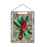 Cardinal Stained Glass Window Panel