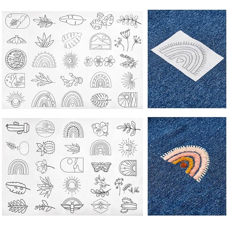 Stickerei-bedrucktes Papierset