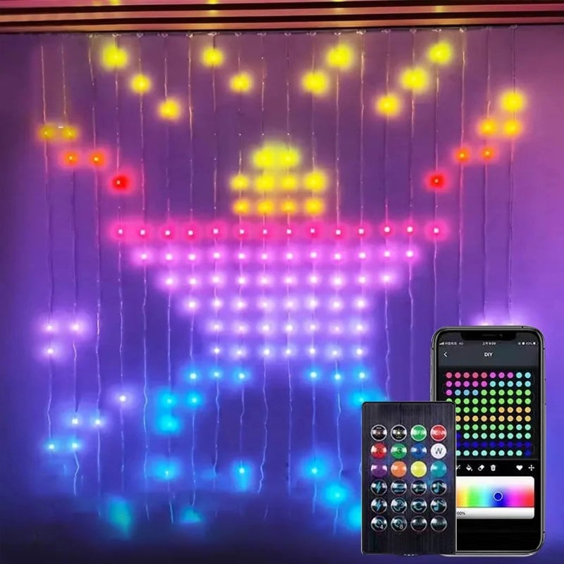 Color Waves LED-Lichtvorhänge mit Musiksynchronisation