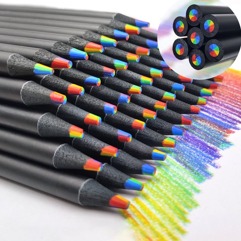 Leuk kleurpotlood met kleurverloop in regenboogkleuren