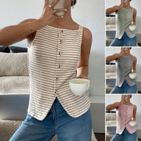 Débardeur uni boutonné sur le devant pour femme