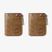 Kangaroo Men’s RFID Blocking Wallet with Zipper Multi Credit Card Holder