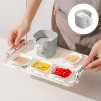 Dipping Sauce Plate and Holder Set, 6Pcs