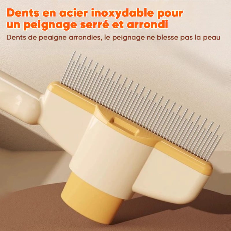 Brosse de toilettage autonettoyante pour animaux de compagnie