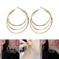 Boucles d'oreilles créoles multicouches