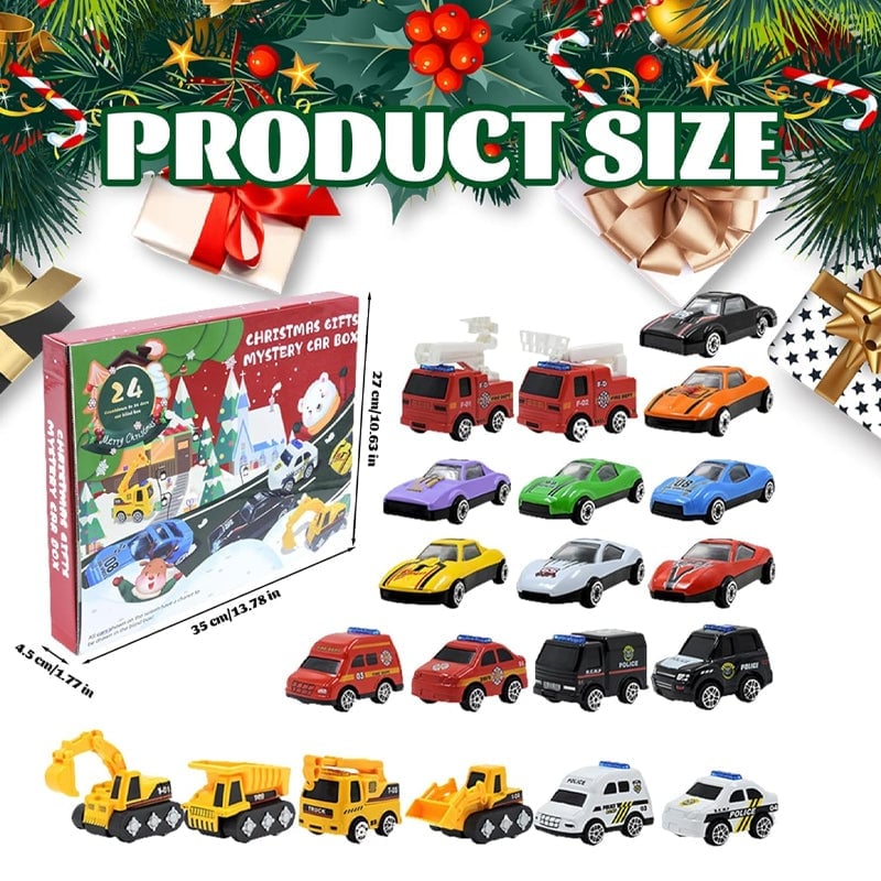 Christmas Advent Calendar 24 Diecast Cars for Kids