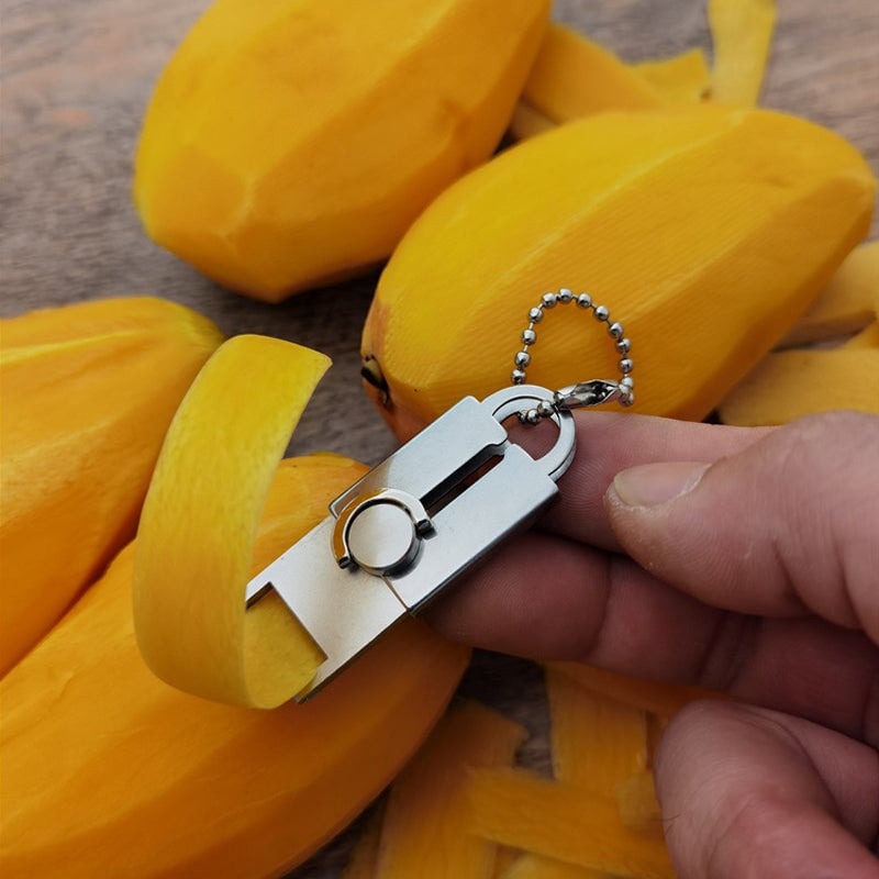 Porte-clés mini épluche-légumes en acier inoxydable