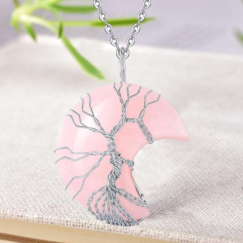 Tree of Life Crescent Moon Necklace