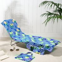Sun Lounger Towel with Pockets Storage in a Bag