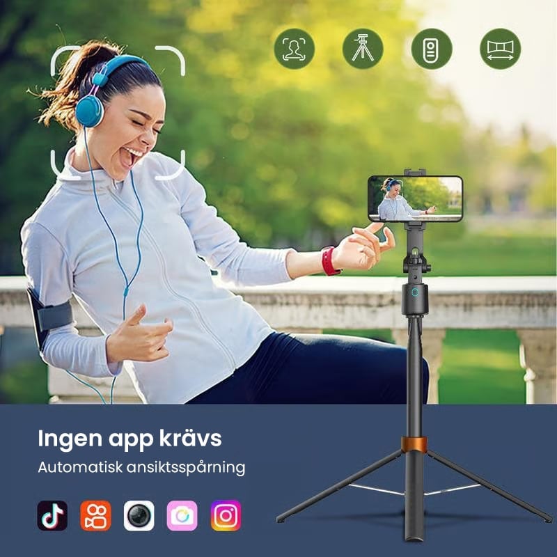 Smart Spårningsgimbal Selfiepinne
