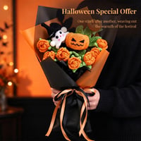 Handmade Crochet Halloween Flower Bouquet