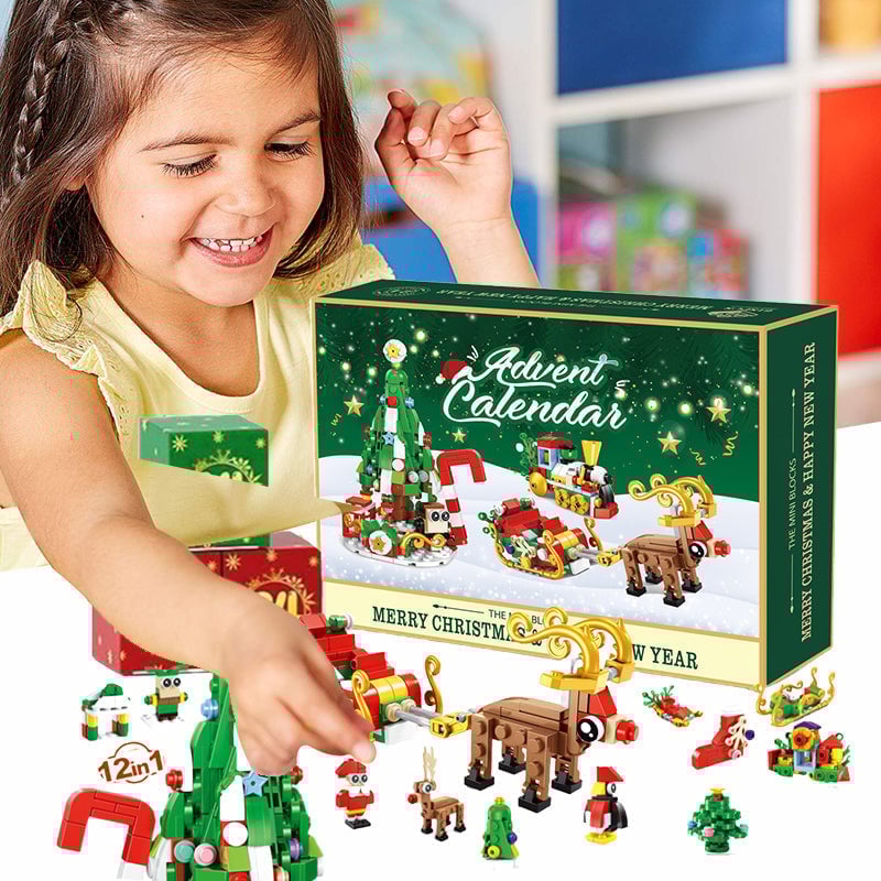 Adventskalender mit Weihnachts-Bausteinen