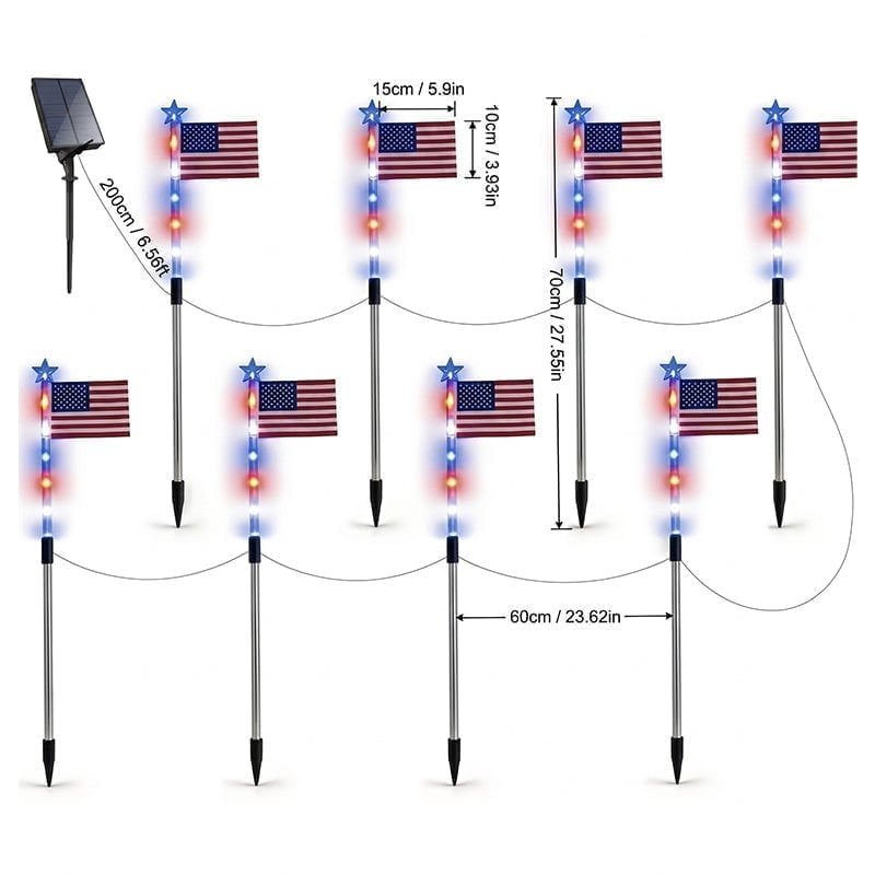 Outdoor Independence Day Decorative Light Post