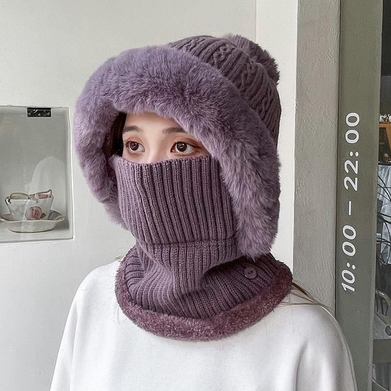 All-in-One Knitted Hat and Scarf