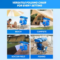 Foldable Camping Chair with Canopy and Fan