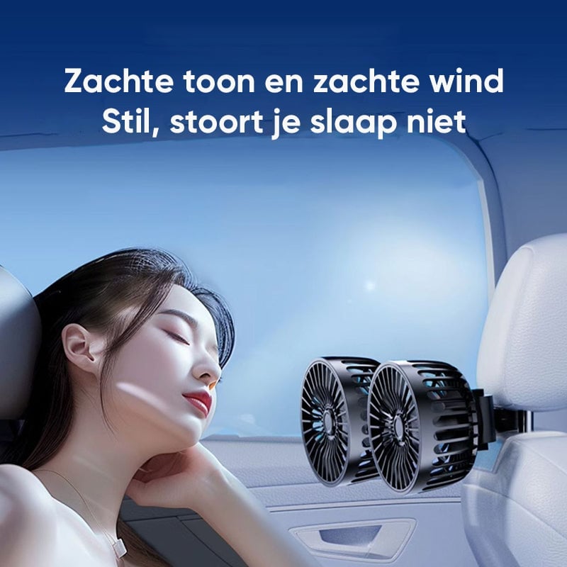 Dubbele kop Mini USB Autoventilator