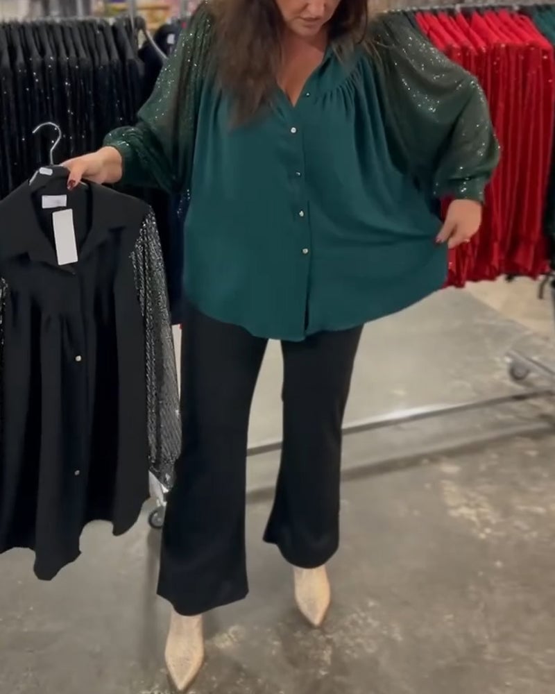Loose Lapel Button-Down Shirt