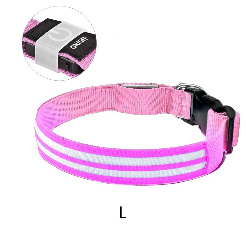 Dual Fiber Nighttime Luminous Dog Collar