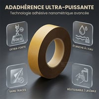 Ruban adhésif double-face puissant et imperméable
