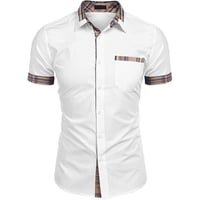 Chemise d'été décontractée à col à carreaux pour homme