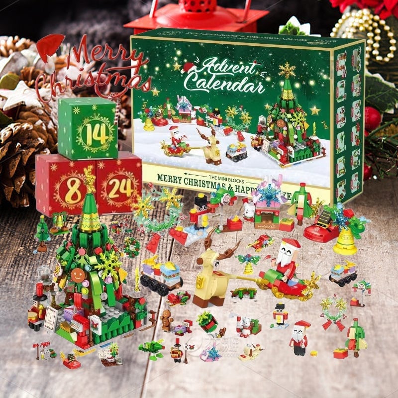 Adventskalender mit Weihnachts-Bausteinen