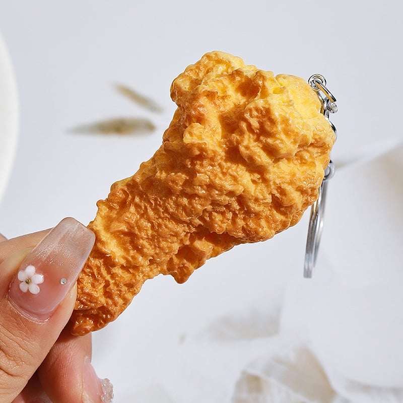 PVC Simulated Chicken Leg Keychain Ornament