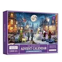 snowy night scene