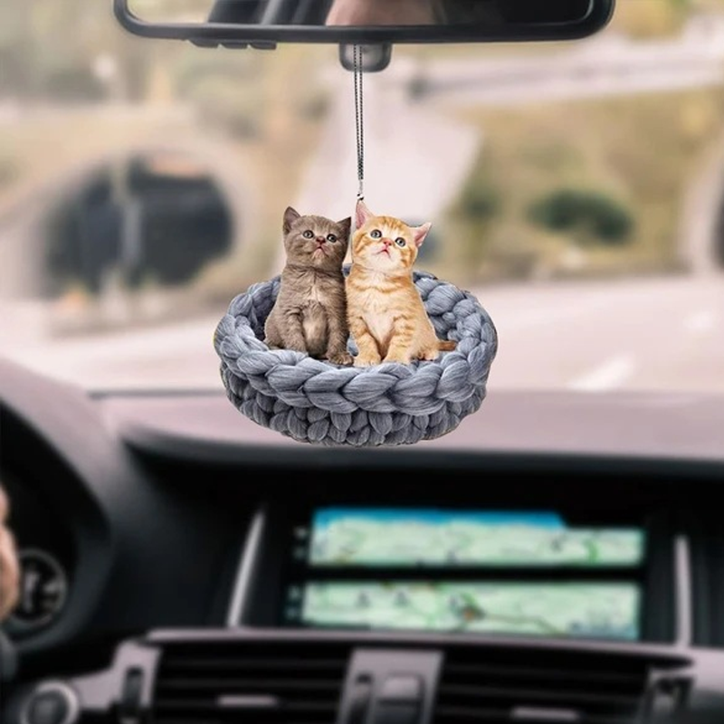 Colorful Balloons and Kitten Pendant