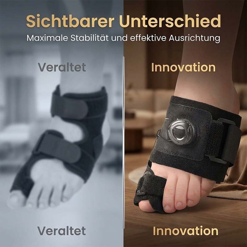 Verstellbarer Hallux Valgus Zehenkorrektor Knopf System Orthese