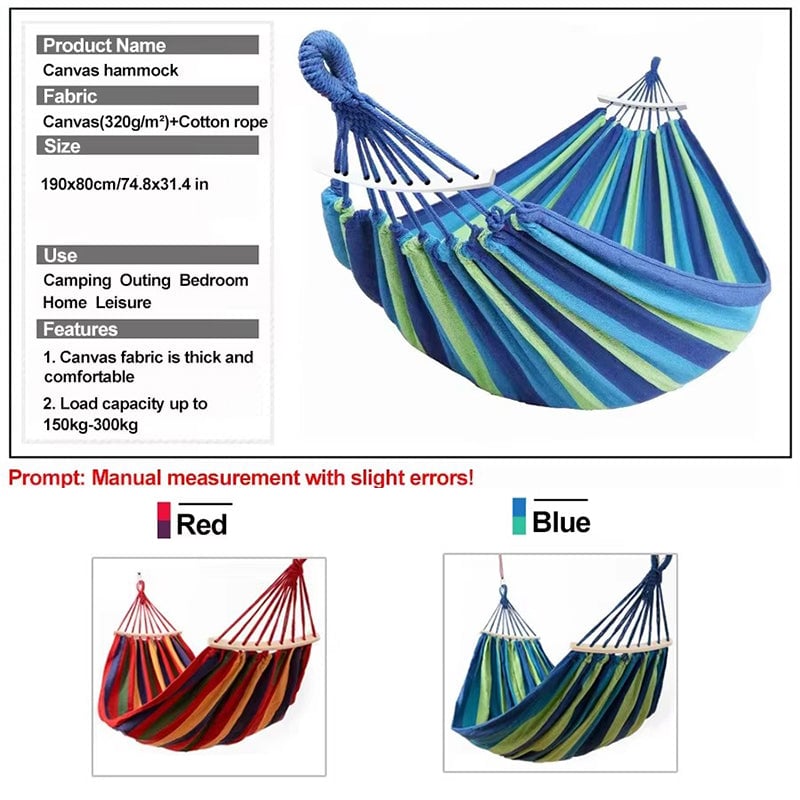 Outdoor Thick Canvas Hammock with Ropes