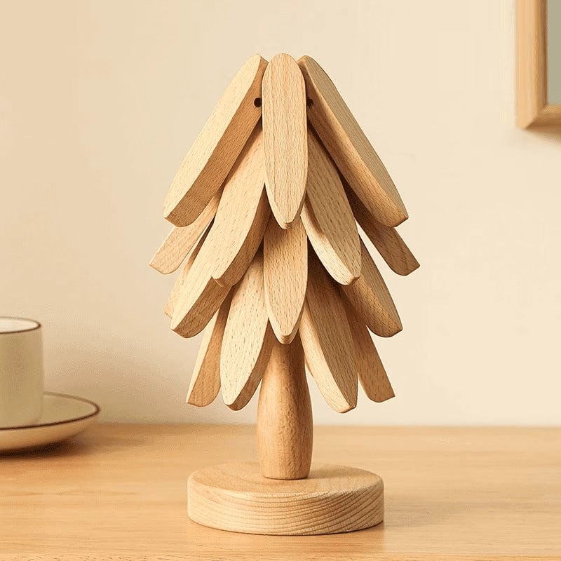 Holzbaum-Tischuntersetzer-Set
