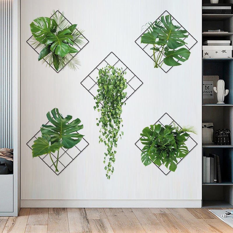 Autocollant Mural 3D Plante Verte