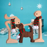 Gift For Pet Lovers - Wood Sculpture Table Ornaments - The Love Between You And Your Fur-Friend