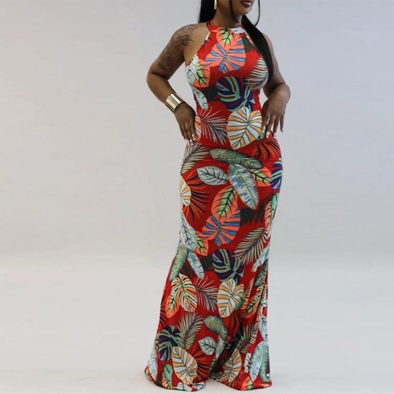 Casual Simplicity Floral Printing Dress