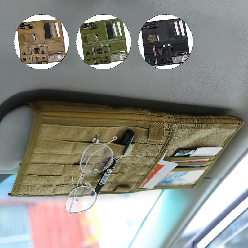 Organizzatore tattico per alette parasole da auto