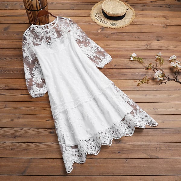 Trekvartsärm i spets