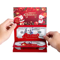 Enveloppe rouge de Noël pliable à 6 compartiments