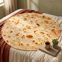 Realistic Food Print Round Flannel Throw Blanket