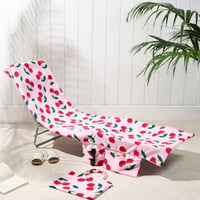Sun Lounger Towel with Pockets Storage in a Bag