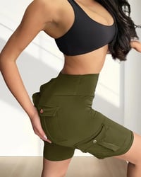 Single Buckle Solid Color Yoga Leggings