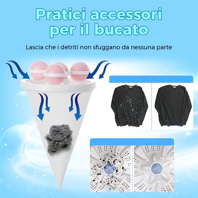 Sacchetti in rete con filtro per capelli per lavatrice