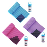 Premium Instant Cooling Towel Set with Storage Bottle