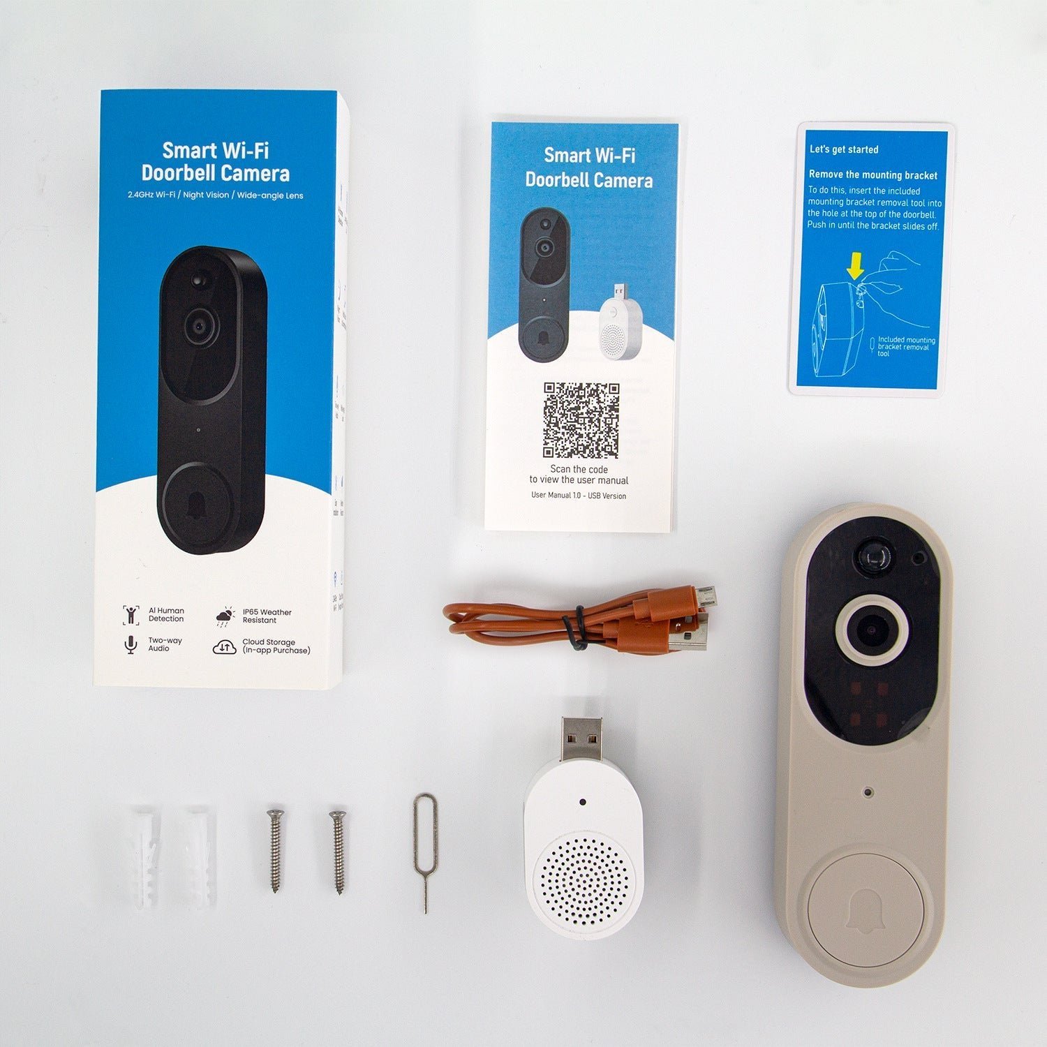 Wireless Smart Doorbell Surveillance Camera with HD Night Vision