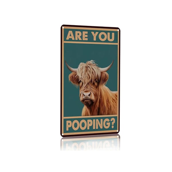 Vintage Highland Cow Tin Sign