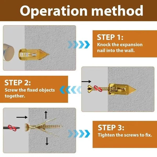 Self-Drilling Drywall Expansion Anchors with Screws