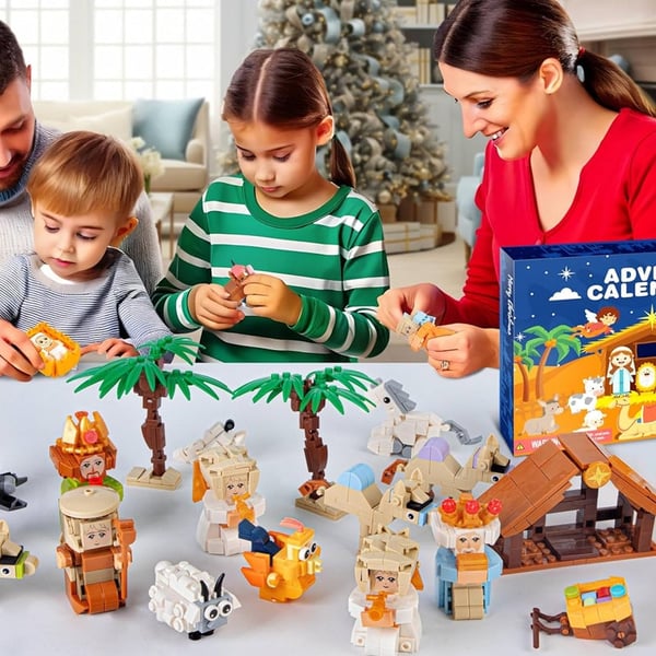 2025 Nativity Advent Calendar – 24-Day Building Block Set Christmas Countdown Gift